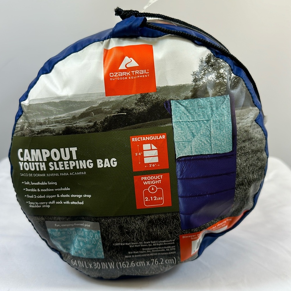 Ozark Trail | Youth Camping Camp Sleeping Bag 64 X 30